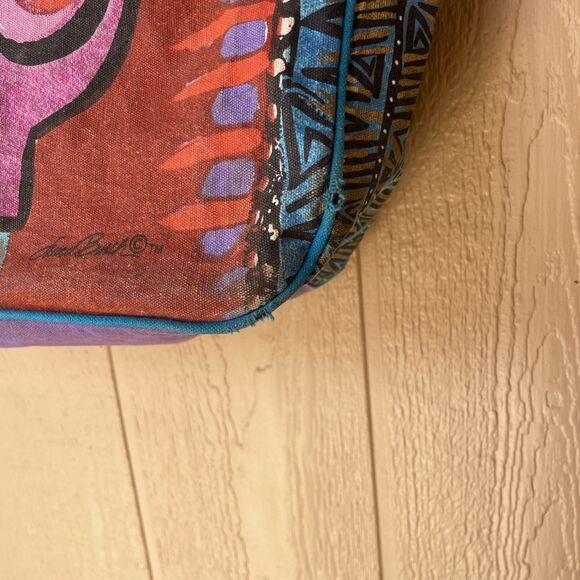 Vtg Laurel Burch Colorful Horses Mares EXTRA LARGE Shoulder Tote Beach Bag - Picture 5 of 16